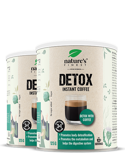Detox Coffee 1+1 , Detox Abnehmen , Verbesserte Verdauung , Energie , Mariendistel, Artischocke, Chlorella , Premium Arabica , 250g