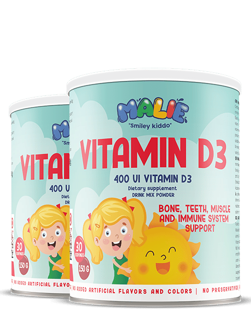 Malie Vitamin D3 1+1 , Trinkpulver , Für Ein Gesundes Immunsystem , Für Kinder Und Jugendliche , 300g