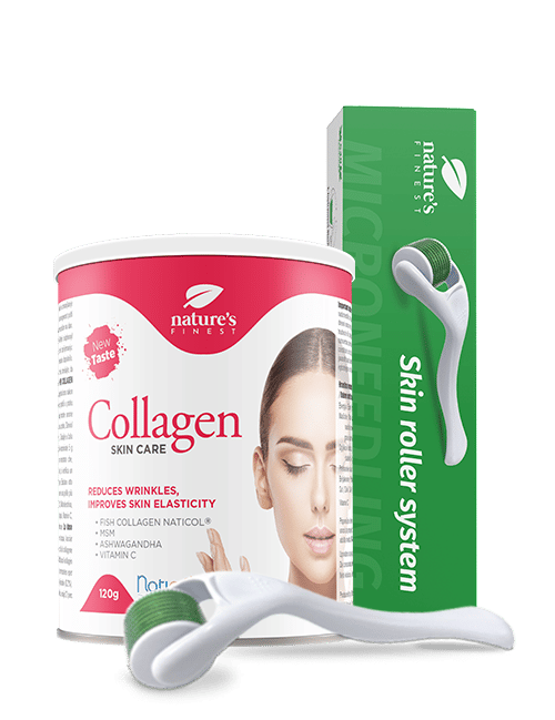Collagen SkinCare + Derma Roller , Premium Kollagen , Verbesserte Hautelastizität , Naticol Fisch-Kollagen-Peptide , Derma Roller Enthalten , 200g