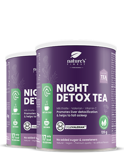 Night Detox Tea 1+1 , Schlaftee , Funktioneller Tee , Reinigungsmischung , ProValerian™ , Bio , Vegan , Entspannung , 240g