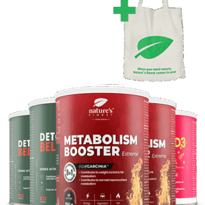 2x Detox Belly Burn + 2x Metabolism Booster Extreme + Vitamin D3 + Vitamin C + NF bag Paket